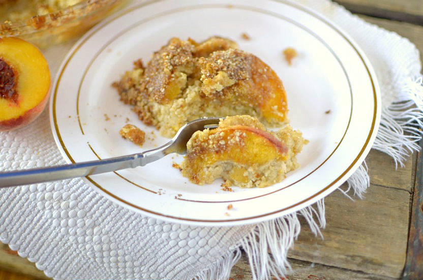 This Paleo Peach Coffee Cake makes it acceptable to eat cake for breakfast! So easy to make and made with REAL ingredients!