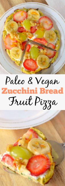 Take your breakfast to the next level with this healthy Zucchini Bread Breakfast Pizza!  It's low-carb, paleo and vegan friendly!
