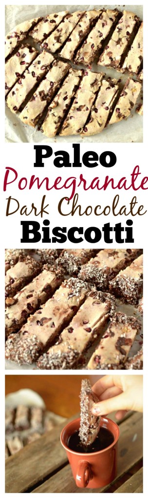 Looking for a healthy but tasty holiday cookie this season? Try these grain-free Pomegranate Dark Chocolate Biscotti with a paleo and vegan option!