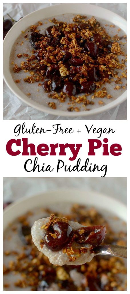 Cherry Pie Chia Pudding is a healthy, filling snack, breakfast or dessert that tastes like the classic dessert! It's easy-to-make, vegan, refined-sugar-free and gluten-free!