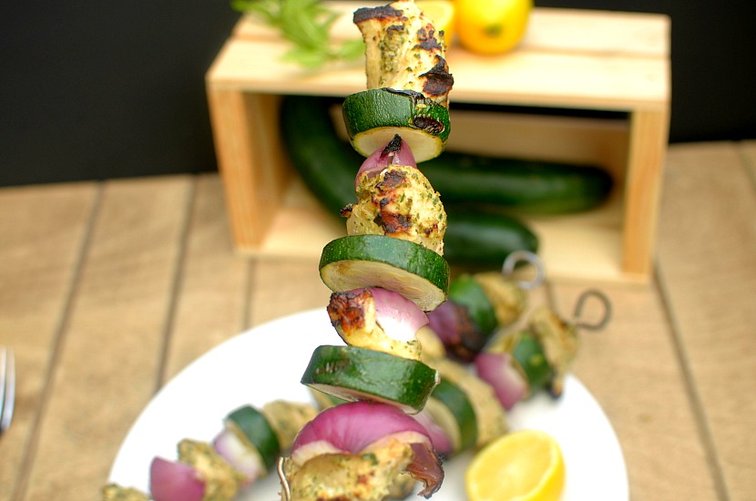 Looking for an easy grilling recipe that uses refreshing summer produce? Check out these Lemony Cucumber Mint Pesto Chicken Kebabs! Paleo and Whole-30!