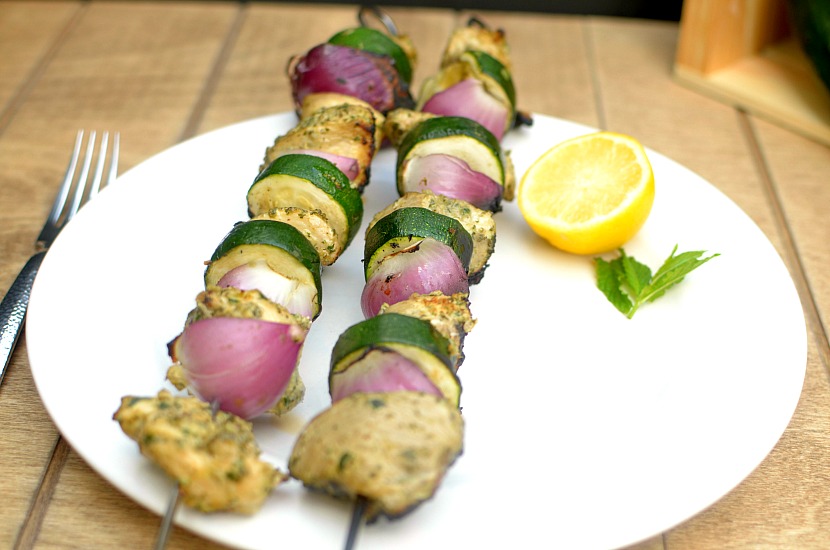 Looking for an easy grilling recipe that uses refreshing summer produce? Check out these Lemony Cucumber Mint Pesto Chicken Kebabs! Paleo and Whole-30!