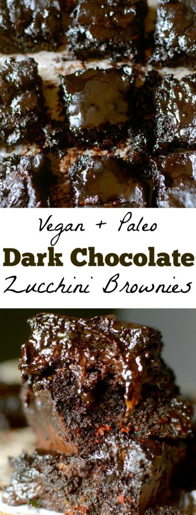 These Paleo Dark Chocolate Fudge Zucchini Brownies are so dense and fudgey that you would never guess that they are guilt-free! Also vegan and gluten-free!