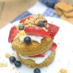 This Healthy Blueberry Strawberry Shortcake Mug Cake is a delicious, quick, easy-to-make and guilt-free dessert for one! Also vegan and gluten-free!