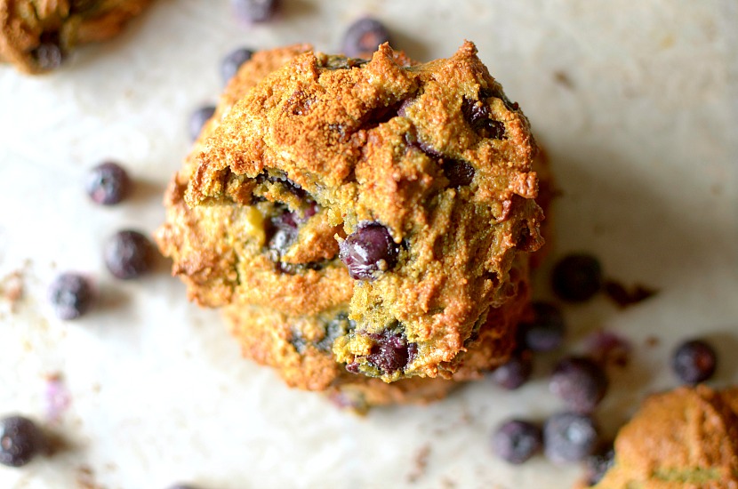 Healthy Banana Blueberry Muffin Tops because why waste the bottom when you can just eat the best part? So easy-to-make and are the perfect on-the-go breakfast or snack made with REAL ingredients! Also paleo, gluten-free and have a vegan option!