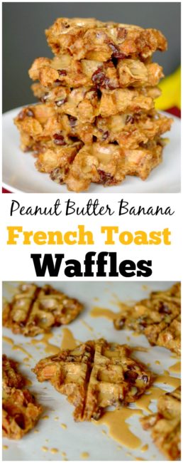 Have leftover bread that's going stale? Use it to make these Peanut Butter Banana French Toast Waffles! They are incredibly easy to make and secretly healthy! vegan + gluten-free!