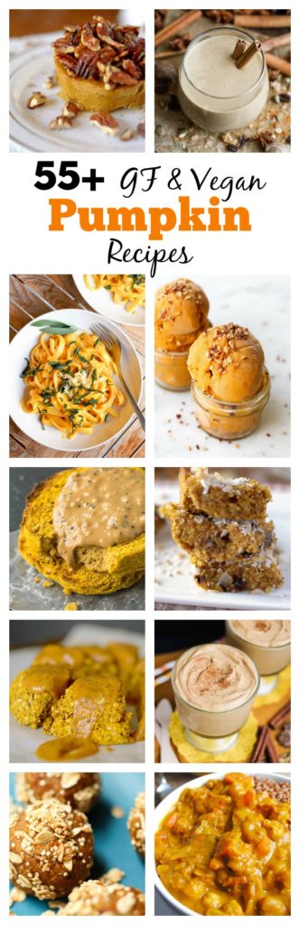 55+ Gluten-Free Vegan Pumpkin Recipes Roundup that are all easy and range from savory to sweet and are ALL DELICIOUS! 