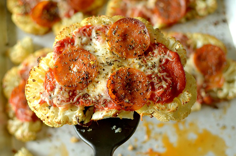 Craving pizza? Make these Cauliflower Pizza Steaks! Super easy to make, easily customizable and they satisfy your pizza cravings! GF with vegan, paleo and Whole30 options!