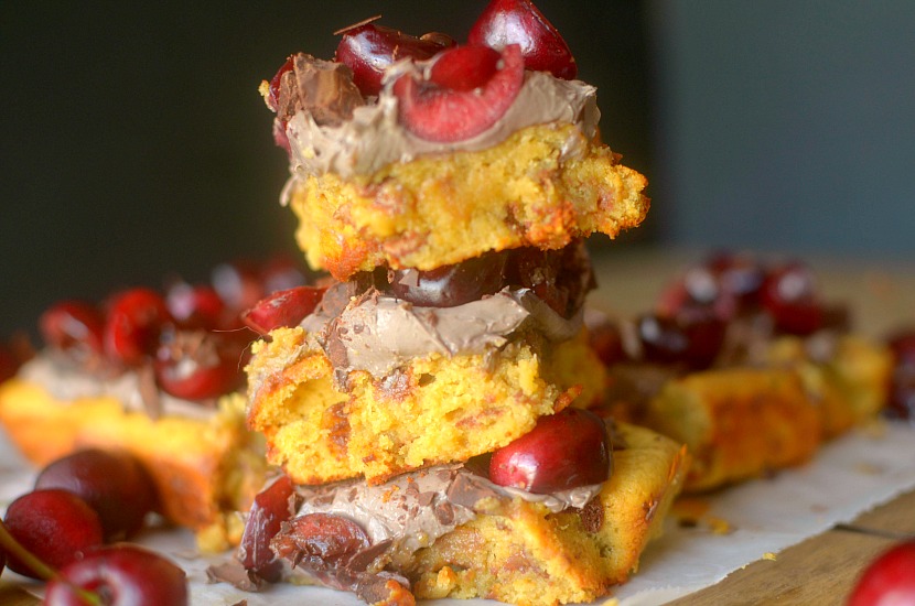 Gluten-Free Cherry Garcia Cookie Bars are a combine two delicious desserts into one decadent yet healthier treat!