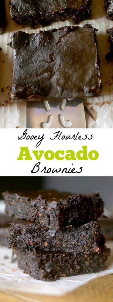 Flourless Avocado Brownies are so gooey and fudgey that you would never guess they are healthy! Also paleo, vegan and gluten-free!