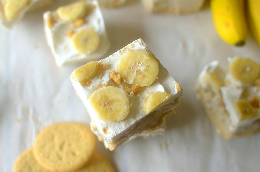 Cool off your tastebuds with these Frozen Banana Cream Pie Bars!  An easy to make, no-bake treat that's made with wholesome allergy-free ingredients!  Also vegan-friendly!