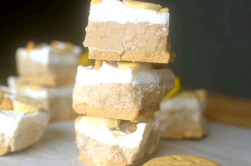 Cool off your tastebuds with these Frozen Banana Cream Pie Bars!  An easy to make, no-bake treat that's made with wholesome allergy-free ingredients!  Also vegan-friendly!