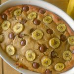 Peanut Butter Banana Pancake Bake is a healthy, delicious high-protein breakfast that can be made ahead for the whole week!  Vegan + Gluten-free