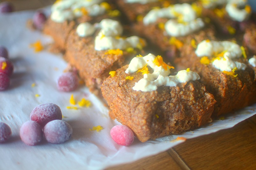 Gluten-free Orange Cranberry Bread is a sweet and satisfying breakfast treat that goes perfectly with a cup of coffee!  Made with nourishing ingredients, and paleo + vegan friendly!