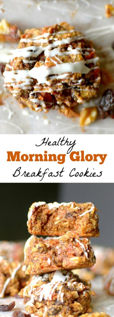 Enjoy something sweet for breakfast while satisfying your appetite with these Morning Glory Breakfast Cookies! Super easy to make + Paleo & Vegan friendly!