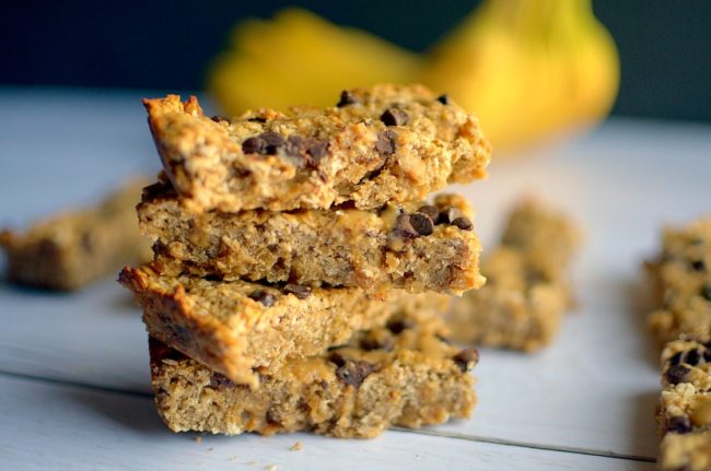 Peanut Butter Banana Granola Bars are a healthy and delicious snack made easy with only 5 REAL ingredients! Also gluten-free and vegan!