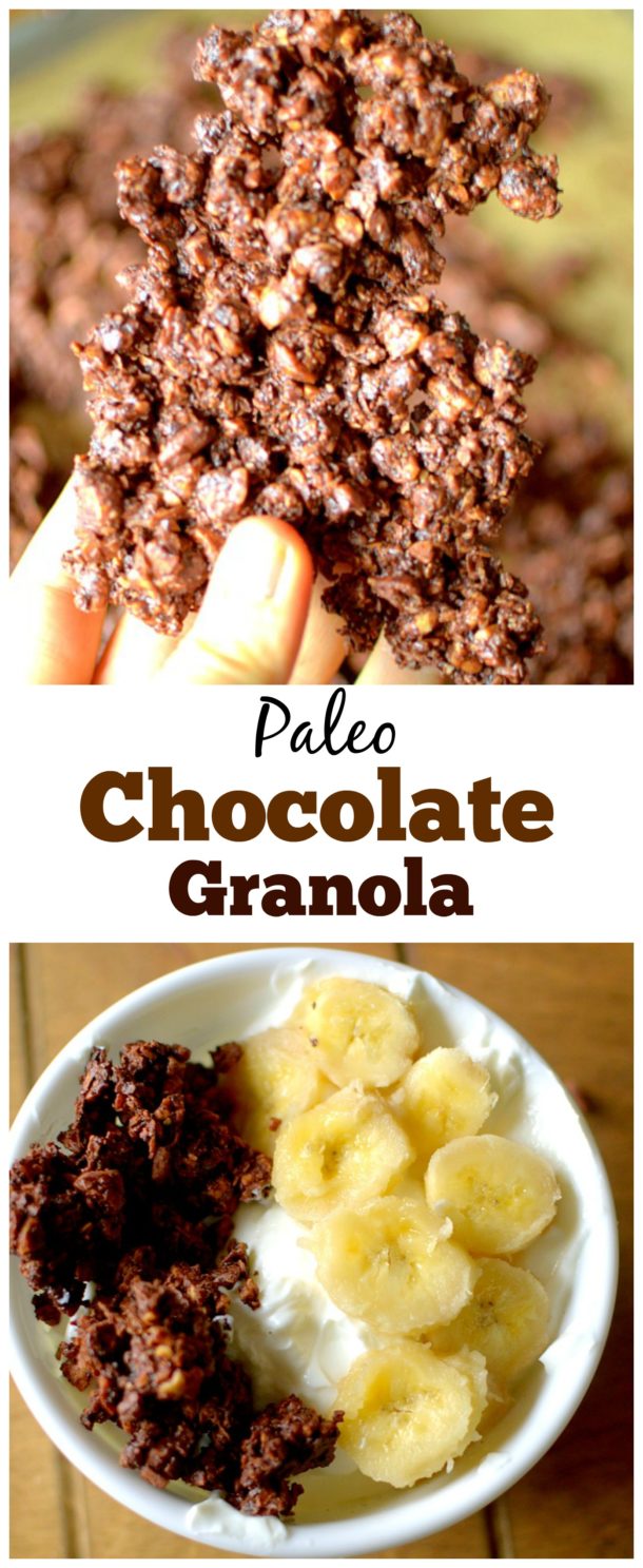 Easy Paleo Chocolate Granola {6 Ingredients!}