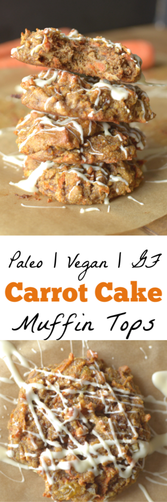 Healthy Carrot Cake Muffin Tops are an easy-to-make breakfast or snack made with REAL ingredients!  Paleo, gluten-free + vegan option!