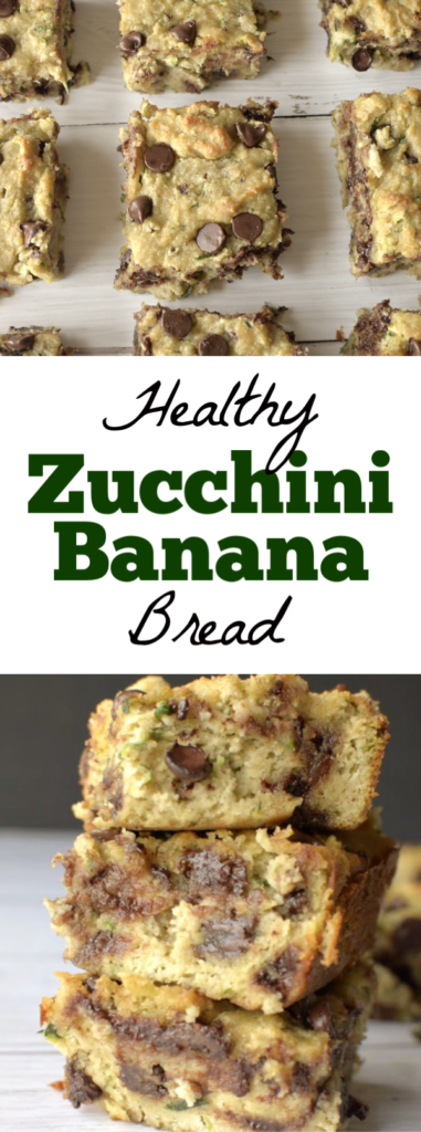 Healthy Zucchini Banana Bread is a nutritious and delicious and easy quick bread! Such an easy healthy breakfast, snack or dessert that is gluten-free, paleo and can be made vegan!